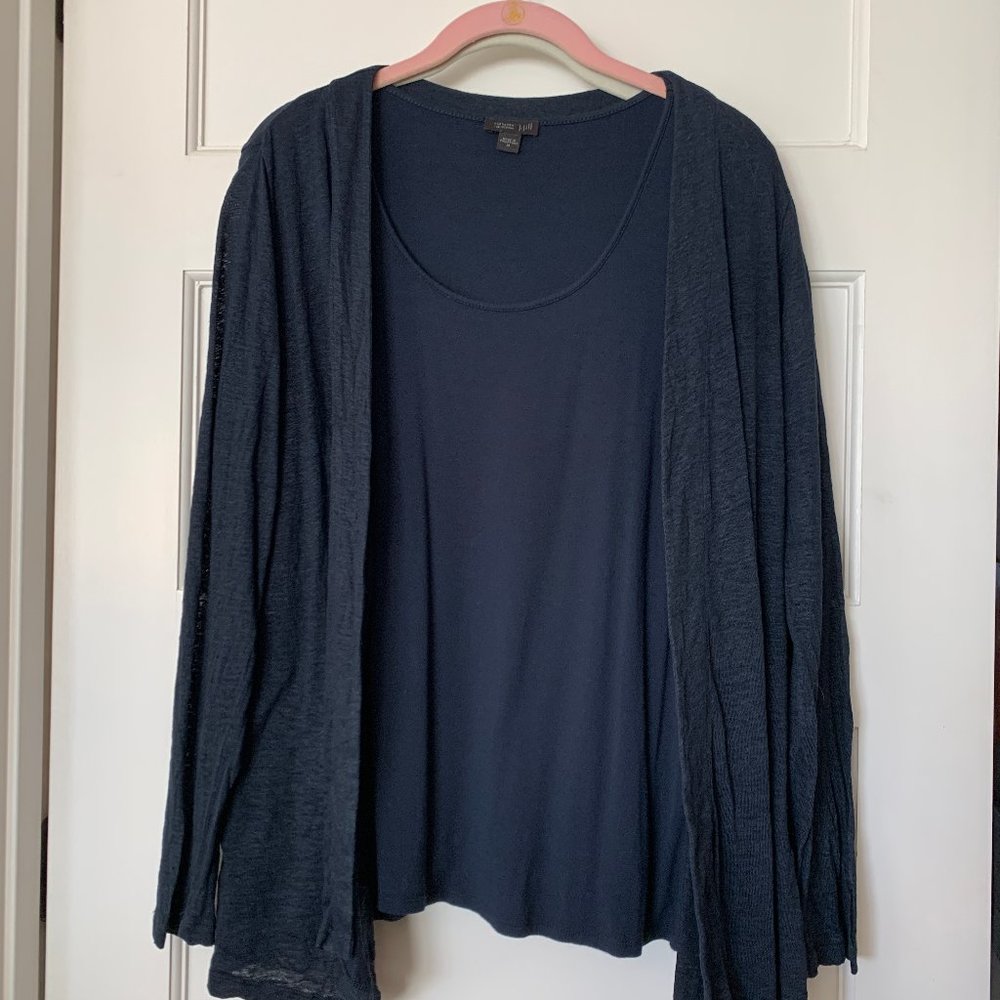 J. Jill 100% Linen Jacket With Matching Wearever … - image 1